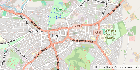 Map of Leek, Staffordshire