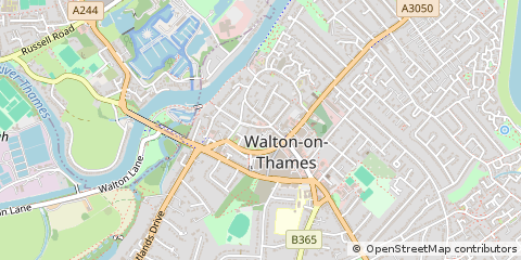 Map of Walton on Thames, Surrey