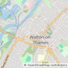 Map of Walton on Thames, Surrey