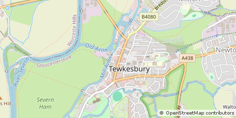 Map of Tewkesbury, Gloucestershire