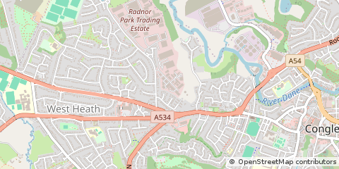 Map of Congleton, Cheshire