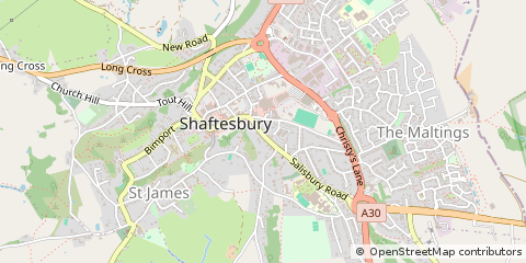 Map of Shaftesbury, Dorset