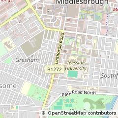 Map of Middlesbrough, Cleveland