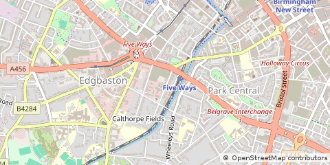 Map of Birmingham, West Midlands