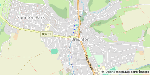 Map of Braunton, Devon