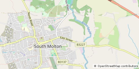 Map of South Molton, Devon