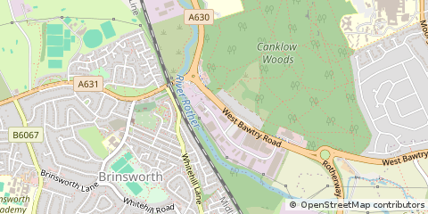 Map of Rotherham, South Yorkshire