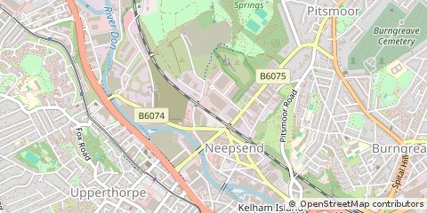 Map of Parkwood Springs, Sheffield