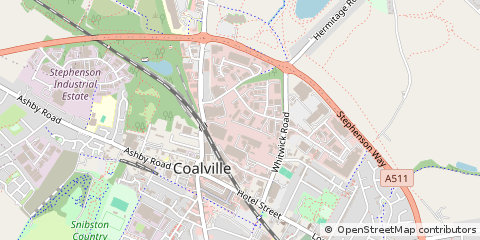 Map of Coalville, Leicestershire