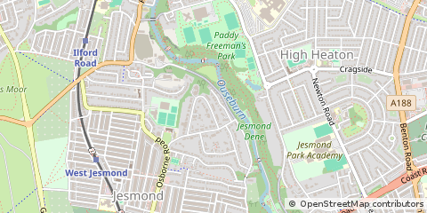 Map of Newcastle Upon Tyne, Tyne and Wear