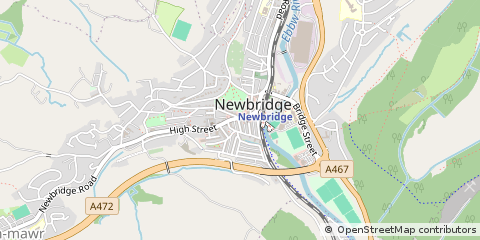 Map of Newbridge, Caerphilly