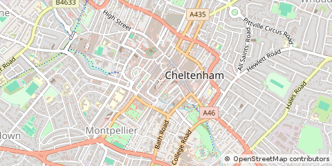 Map of Cheltenham, Gloucestershire