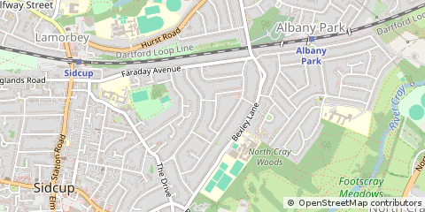 Map of Sidcup, Kent