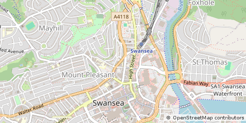 Map of Swansea