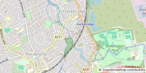 Map of Wallington, Surrey
