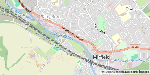 Map of Mirfield, West Yorkshire