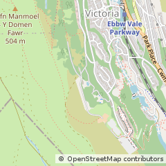 Map of Ebbw Vale, Blaenau Gwent