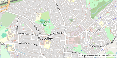 Map of Woodley, Berkshire
