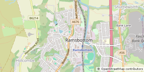 Map of Ramsbottom, Bury, Lancashire