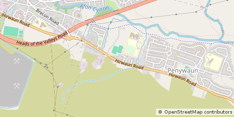 Map of Hirwaun, MID Glamorgan