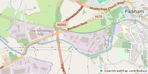 Map of Burnley, Lancashire