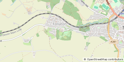 Map of Totnes, Devon
