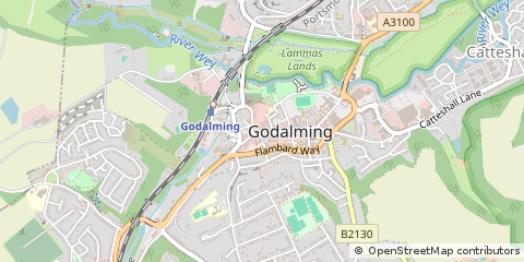 Map of Godalming, Surrey