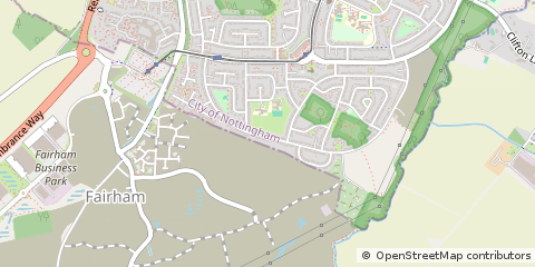 Map of Nottingham, East Midlands