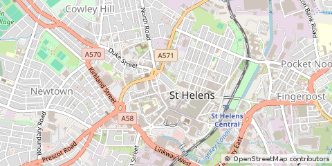 Map of ST Helens, Merseyside