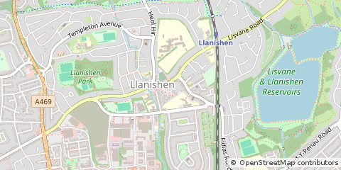 Map of Cardiff, S. Glamorgan