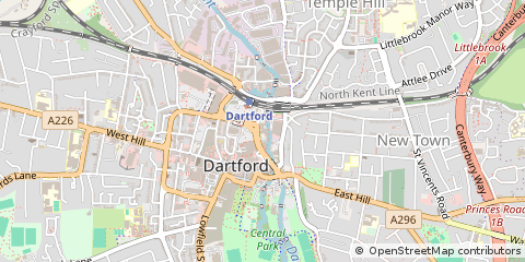 Map of Dartford, Kent