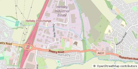 Map of Rotherham, South Yorkshire