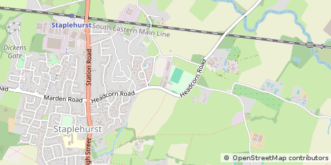 Map of Staplehurst, Kent