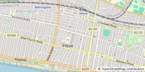 Map of Hove, East Sussex