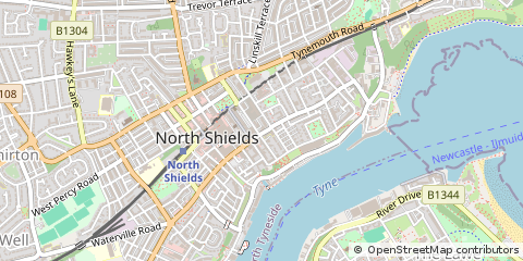 Map of North Shields, Tyne and Wear