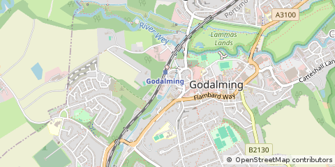 Map of Godalming, Surrey