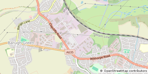 Map of Barnsley, South Yorkshire