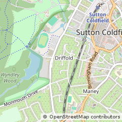 Map of Sutton Coldfield, West Midlands