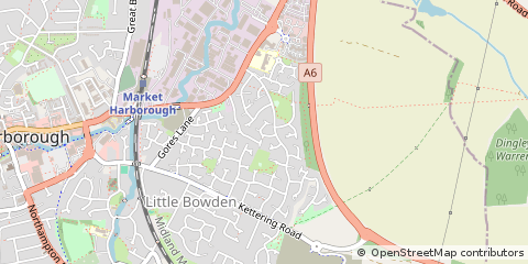 Map of Market Harborough, Leicestershire