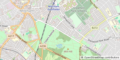 Map of Mitcham, Surrey