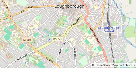 Map of Loughborough, Leicestershire