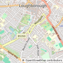 Map of Loughborough, Leicestershire