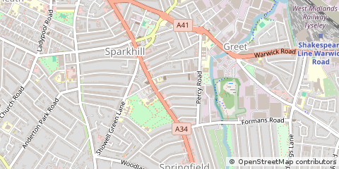 Map of Birmingham, West Midlands