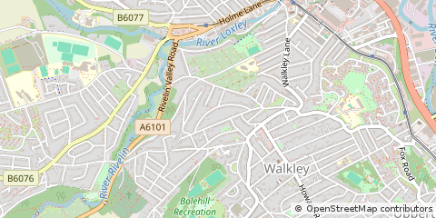 Map of Sheffield, South Yorkshire