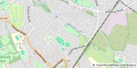 Map of Cheadle, Cheshire