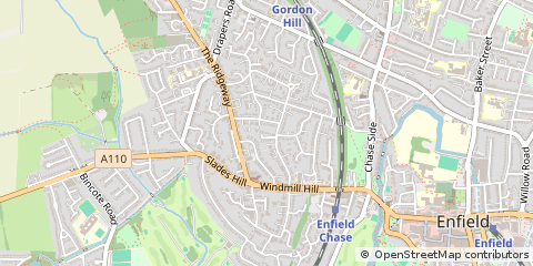 Map of Enfield, Middlesex