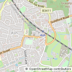 Map of Aldershot, Surrey