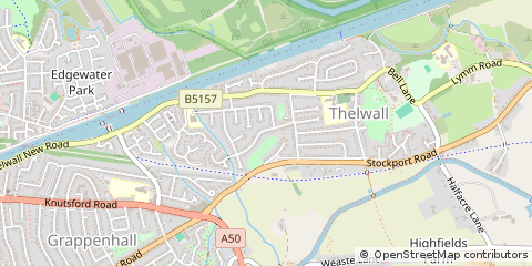 Map of Warrington, Cheshire