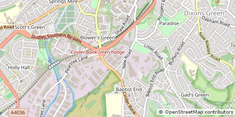 Map of Dudley, West Midlands