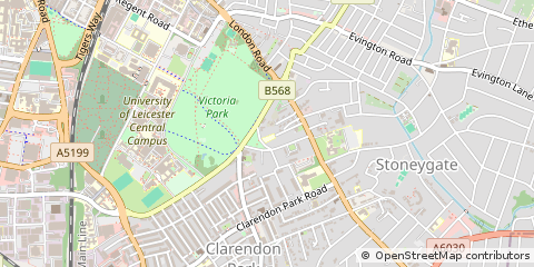 Map of Leicester, Leicestershire